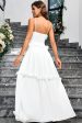 White A Line Sweetheart Neck Spaghetti Straps Long Simple Dress For Discount