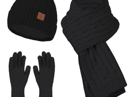 3-Pieces Knitted Hat Scarf Gloves For Men Online Hot Sale