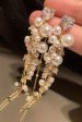 Golden Pearl Long Drop Earrings Online Hot Sale