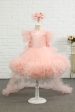 Pink High-low Tulle Flower Girl Dress with Bow For Cheap