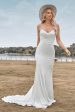 Simple Spaghetti Straps White Bridal Dress with Criss Cross Back Hot on Sale