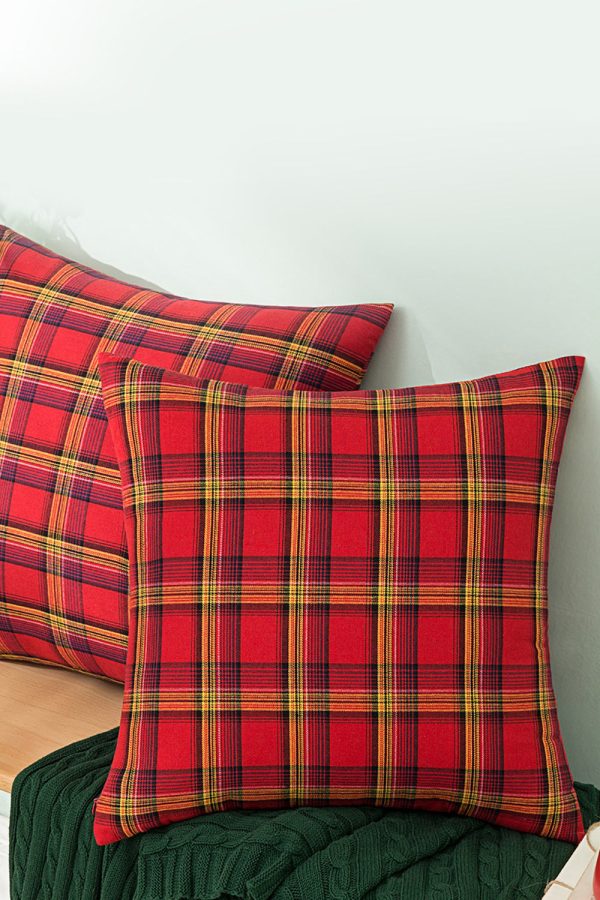 Christmas Gift Plaid Pillow Case For Sale