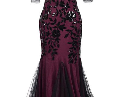 Plus Size Long 1920s Flapper Dress with Sequin For Discount