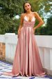 Pink Satin Prom Dress Online Hot Sale