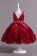 Fuchsia A Line Sequin Flower Girls  Party Dress With Bow on Sale