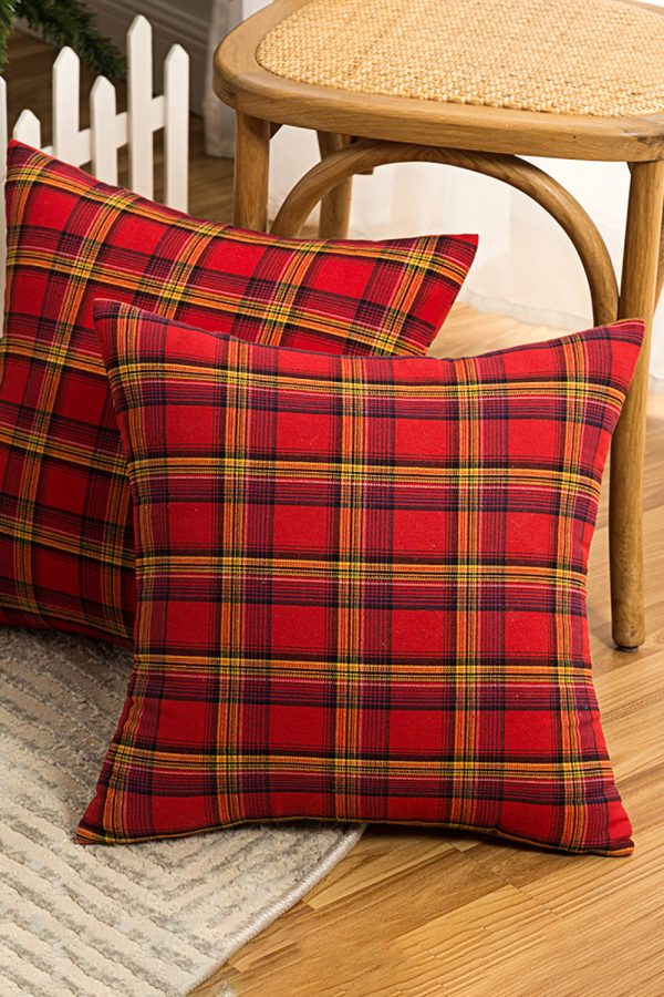 Christmas Gift Plaid Pillow Case For Sale