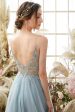 Light Blue Beading Tulle Prom Dress For Cheap