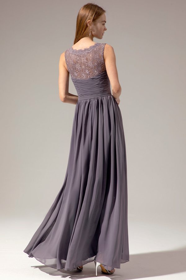 Long V-neck Bridesmaid Dress on Sale