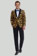 Gold Men s Blazer Slim Fit Solid One Button Business Suit Jacket Online Sale