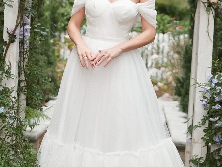 Ivory A Line Off The Shoulder Bridal Dress For Cheap