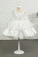 Ivory Sequins Flower Girl Dress with Bow For Discount