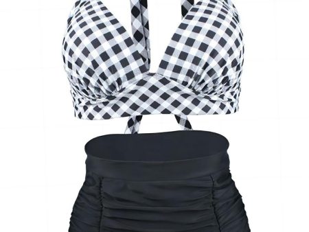 Two Piece High Waist Halter Swimsuits For Sale