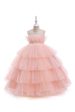 Pink Tulle A Line Flower Girl Dress with Bow on Sale