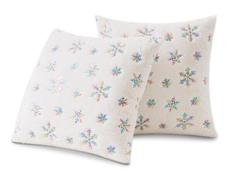 Christmas Gift White Snowflake Plush Pillow Case Sale