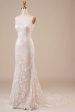 Backless Lace Ivory Wedding Dress with Sweep Train For Cheap