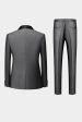 Grey Shawl Lapel Men s 3 Pieces Suits Fashion