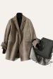 Grey Wool Blend Plaid One Button Lapel Neck Coat Fashion