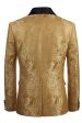 Golden One Button Jacquard Men s Prom Blazer on Sale