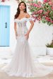 Cold Shoulder Tulle Corset Mermaid Wedding Dress with Appliques For Cheap