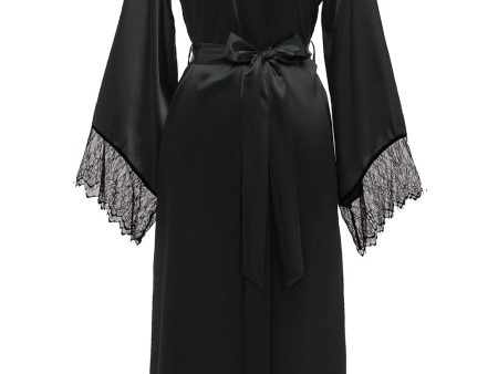 Black Bridesamaid Robe With Lace Fashion