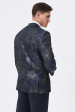 Dark Navy Jacquard Shawl Lapel Men s Prom Blazer Online Sale