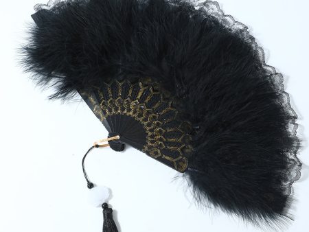 1920s Feather Lace Fan Online Hot Sale