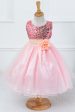 Sequins Sleeveless White Girls Dresses with Bowknot For Cheap