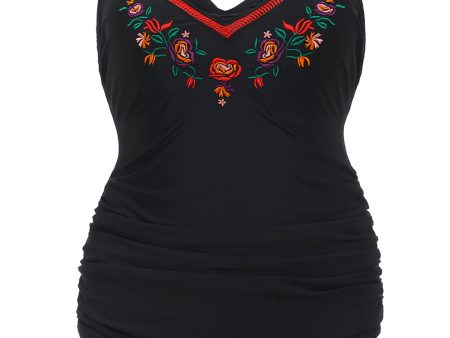 Black Embroidery Swimsuit Online