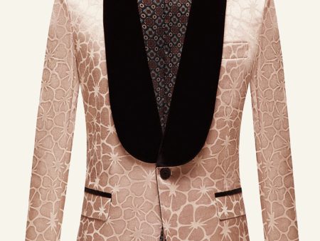 Champagne Jacquard Shawl Lapel 2 Piece Men s Formal Suits Online now