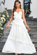 White A Line Sweetheart Neck Spaghetti Straps Long Simple Dress For Discount