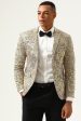 Sparkly Champagne Sequins Notched Lapel Men s Prom Blazer Discount