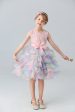 Blue Tulle Tiered Girls  Dress with Bows Fashion