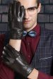 Brown Full-Hand Leather Gloves For Men on Sale