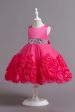 Fuchsia A Line Sequin Flower Girls  Party Dress With Bow on Sale