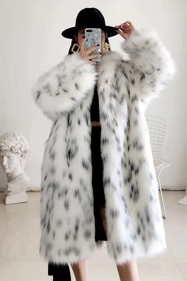 White Oversized Long Faux Fur Shearling Coat Online Sale