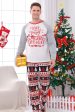 Print Grey Long Sleeves Matching Family Christmas Pajamas For Sale