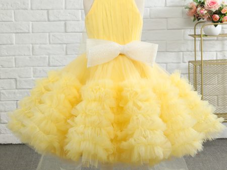 Yellow Halter Flower Girl Dress For Cheap