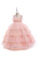 Pink Tulle A Line Flower Girl Dress with Bow on Sale