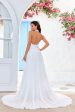 Ivory A-Line Halter Sweep Train Wedding Dress with Slit on Sale