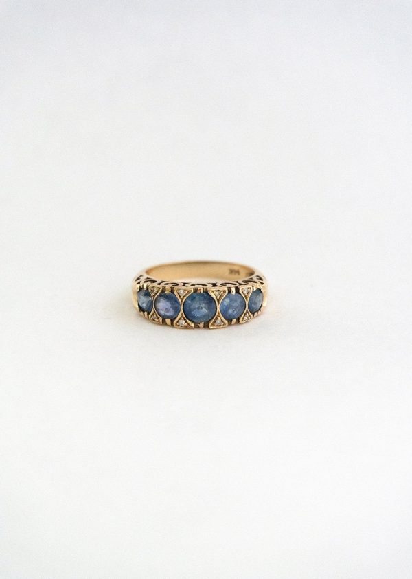 Vintage Edwardian 5 Sapphire Ring Sale