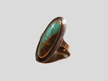 Vintage Ring with Matrix Turquoise Fashion