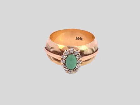 Vintage Turquoise and Diamond Ring For Cheap