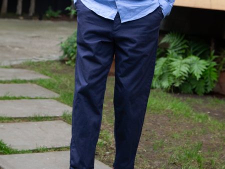 Danver Pant, Stretch Light Navy Twill Cheap