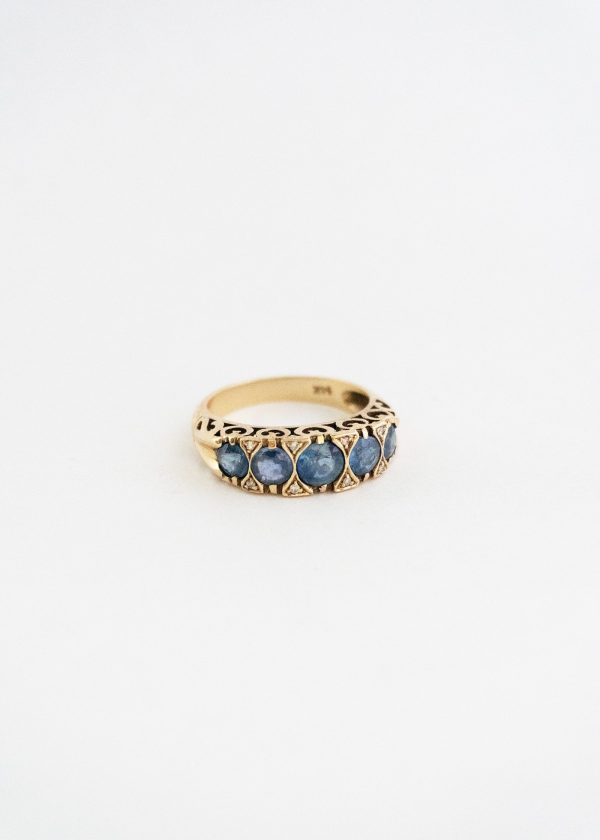 Vintage Edwardian 5 Sapphire Ring Sale