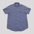 Short Sleeve Single Needle Shirt, Micro Gingham Blue Hot on Sale