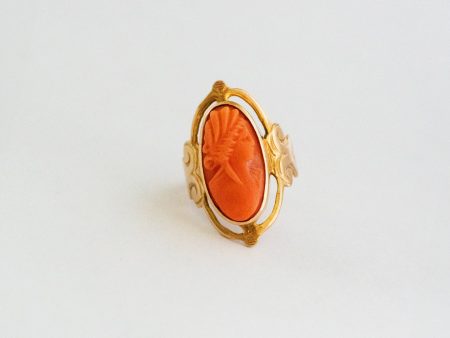 Vintage Carved Woman Ring Cheap